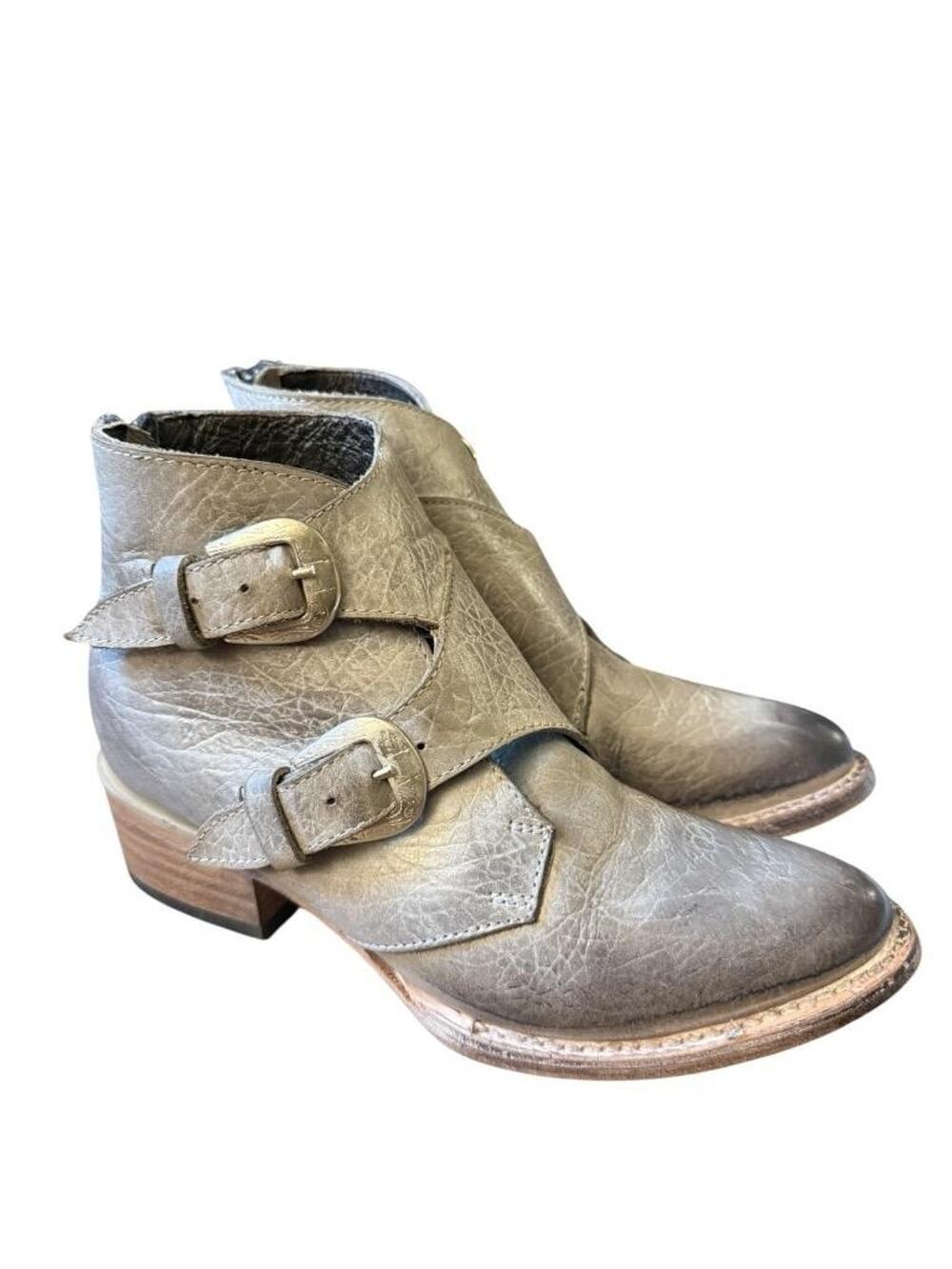 Freebird by Steven Saga Gray Leather Western Boot Women size 6